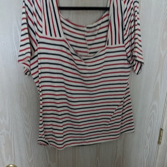 Striped square neck top plus - Picture 2 of 5